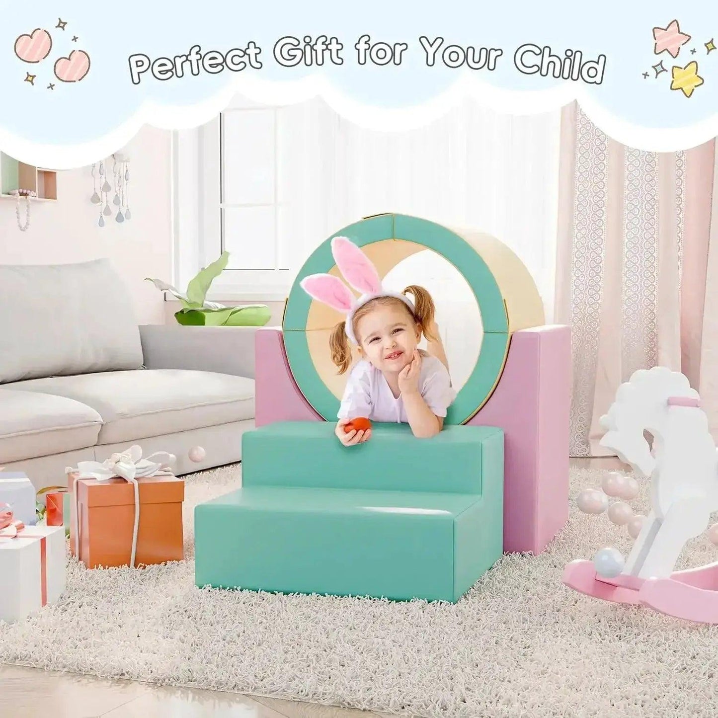  Foam Climber Tunnel Play Set Toddlers Safe Indoor -  ToylandEU™