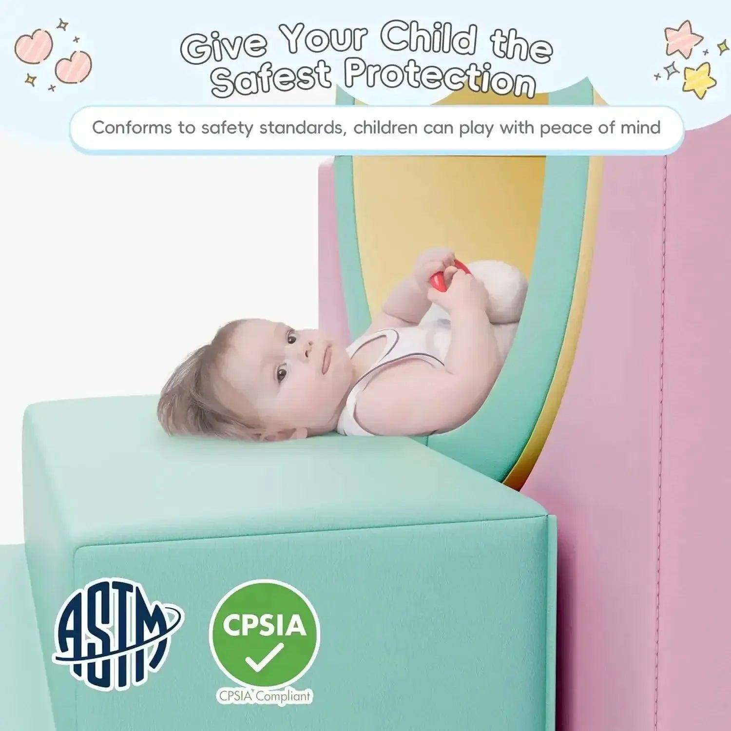  Foam Climber Tunnel Play Set Toddlers Safe Indoor -  ToylandEU™