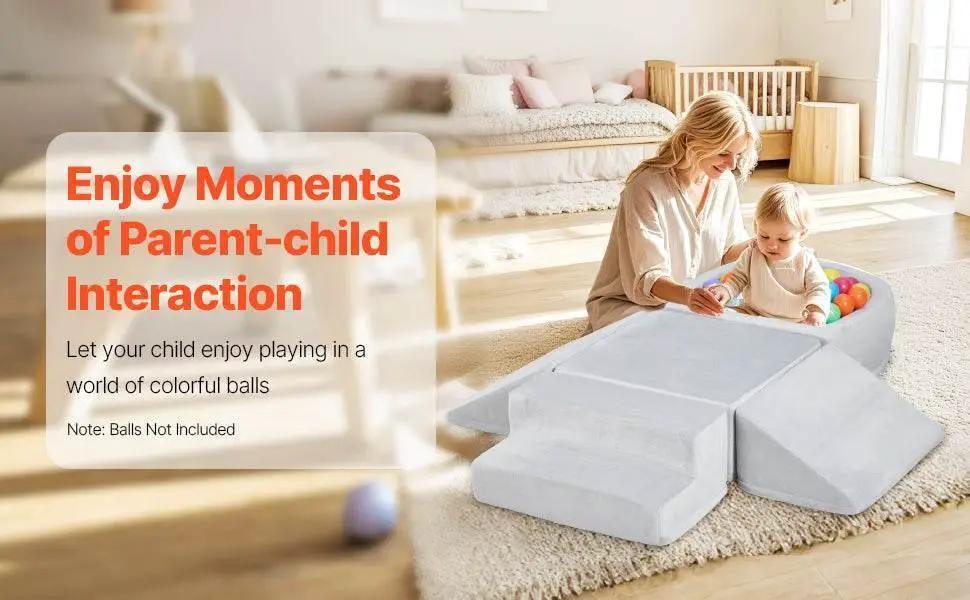  VEVOR 5 Piece Baby Foam Climbing Blocks Toys with Ball Pit Kids Indoor Climb and Crawl Activity Playset for Toddlers Crawling -  ToylandEU™