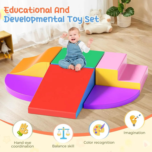 Foam Climbing Blocks For Toddlers Soft Indoor Play Foldable Tunnel - ToylandEU
