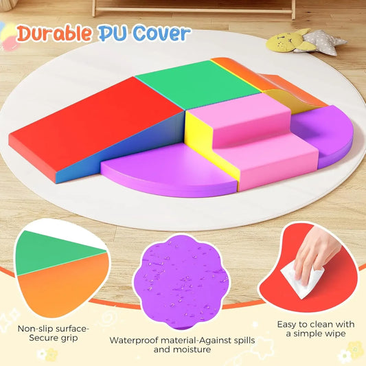 Foam Climbing Blocks For Toddlers Soft Indoor Play Foldable Tunnel - ToylandEU