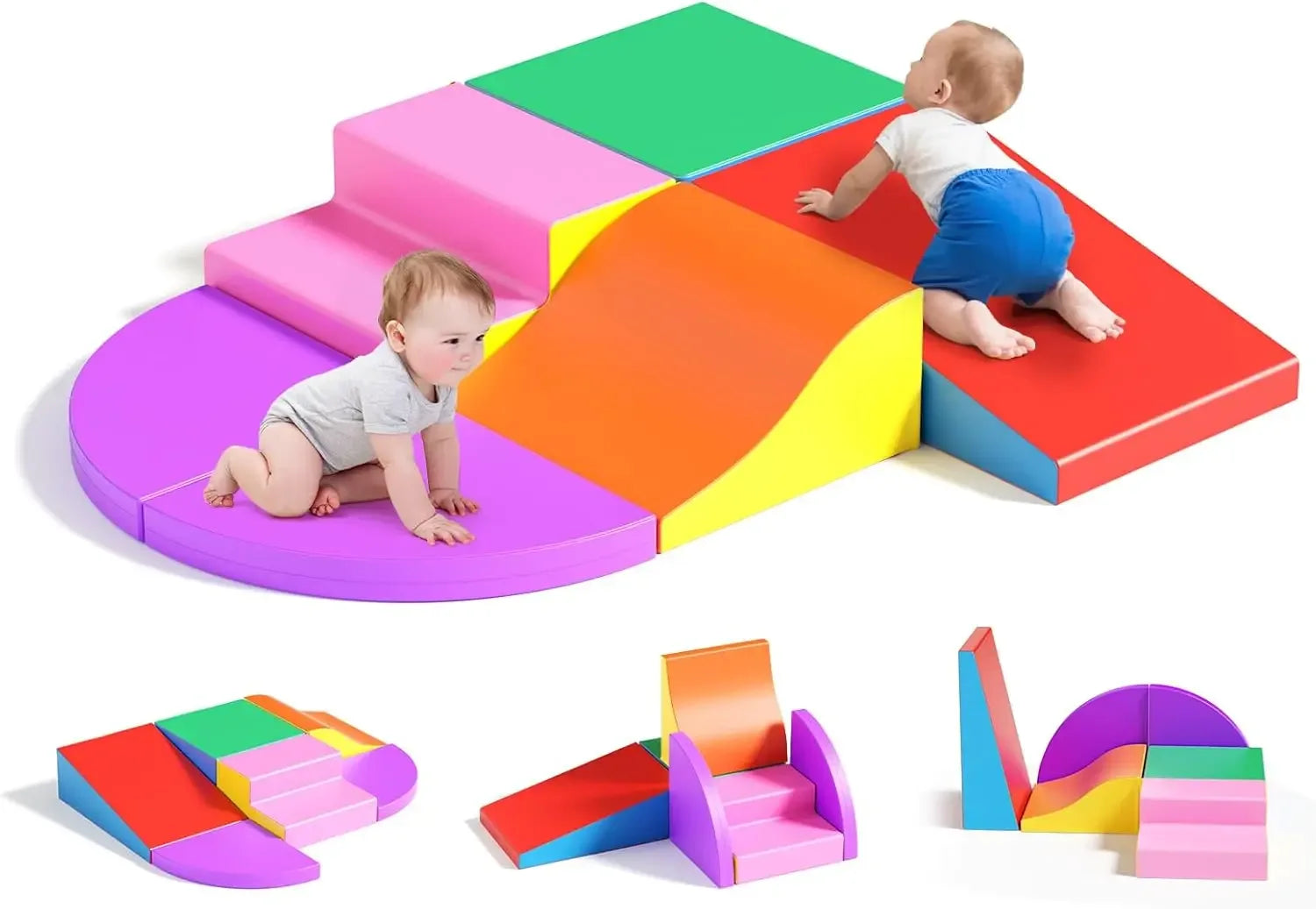 Foam Climbing Blocks For Toddlers Soft Indoor Play Foldable Tunnel - ToylandEU