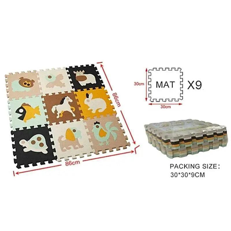  30x30x1cm Cartoon Animal Pattern Play Mats Puzzles EVA Foam Floor Pad for Children and Toddler Crawling Gym -  ToylandEU™