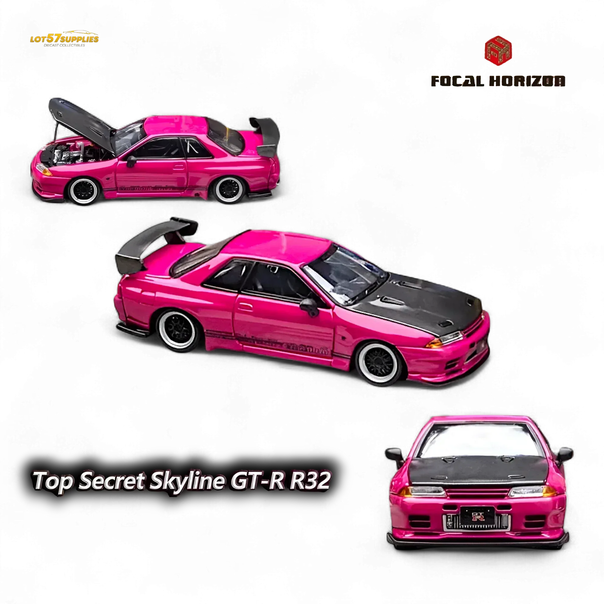 Focal Horizon Skyline GT-R R32 Top Secret Pink 1:64 - ToylandEU