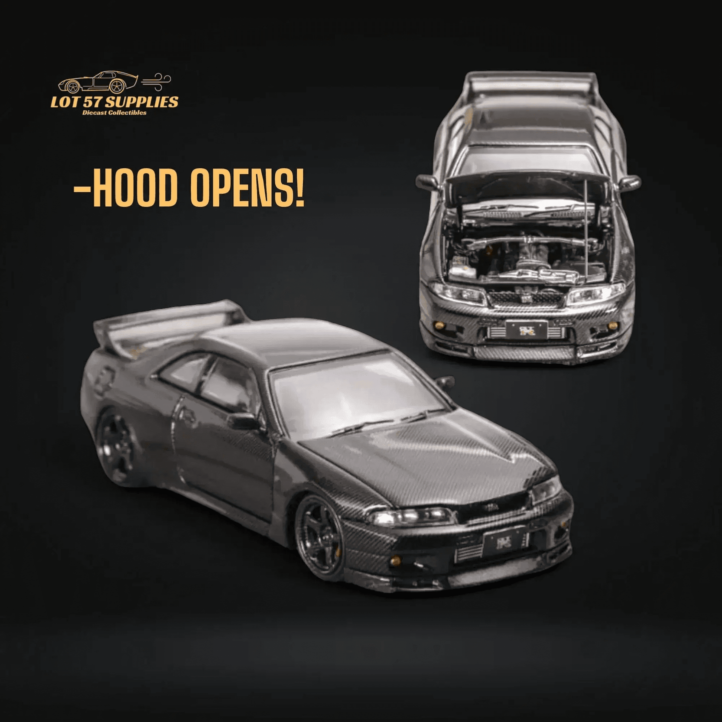 Focal Horizon Skyline GT-R R33 GT-R 4th Gen BCNR33 Full Carbon Black 1:64 - ToylandEU