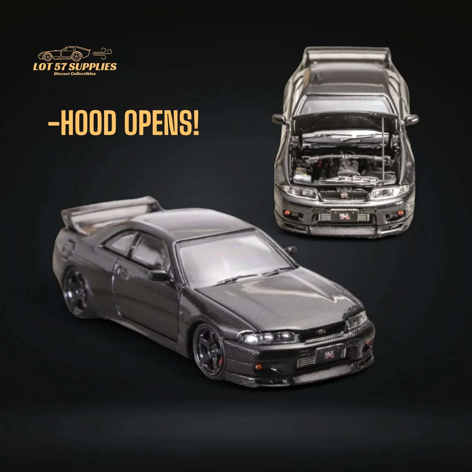 Focal Horizon Skyline GT-R R33 GT-R 4th Gen BCNR33 Full Carbon Black 1:64 - ToylandEU
