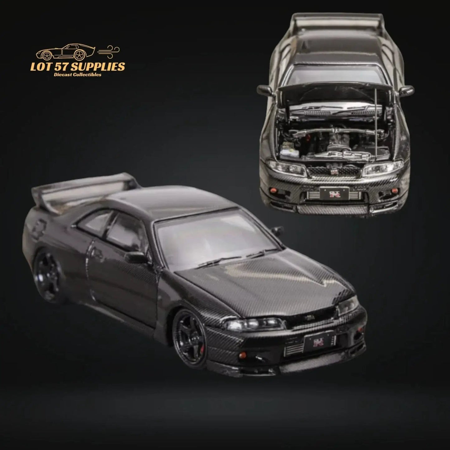Focal Horizon Skyline GT-R R33 GT-R 4th Gen BCNR33 Full Carbon Black 1:64 - ToylandEU