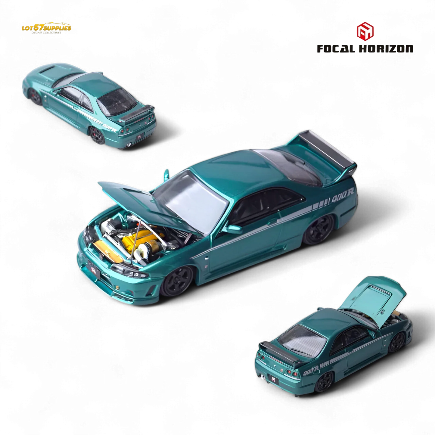 Focal Horizon Nissan Skyline GT-R R33 Nismo 400R Champion Green 1:64 - ToylandEU