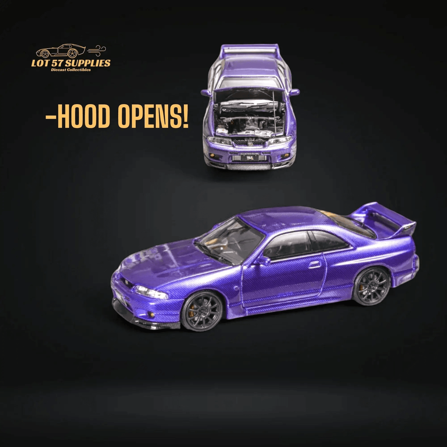 Focal Horizon Skyline GT-R R33 GT-R 4th Gen BCNR33 Full Carbon Purple 1:64 - ToylandEU