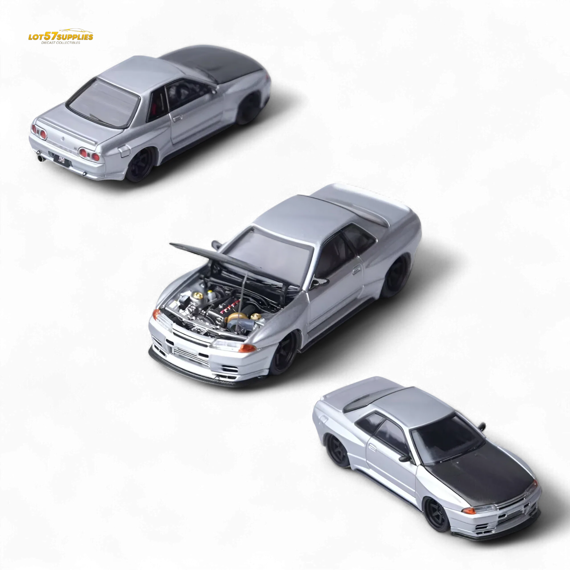 Focal Horizon Skyline GT-R R32 Silver Garage Active 1:64 - ToylandEU
