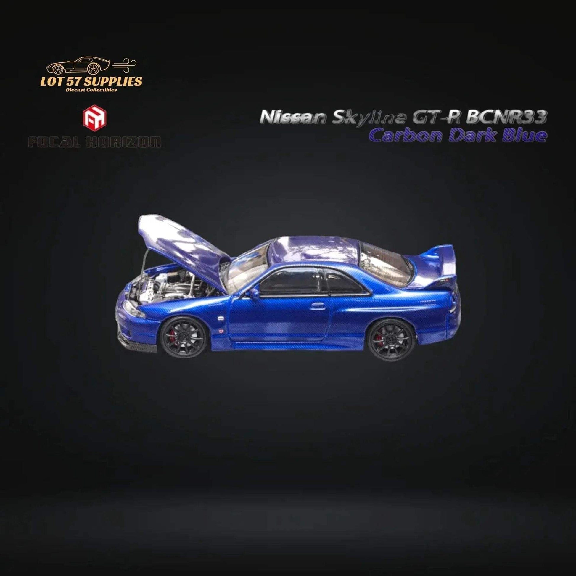 Focal Horizon Skyline GT-R R33 GT-R 4th Gen BCNR33 Full Carbon Dark blue 1:64 - ToylandEU