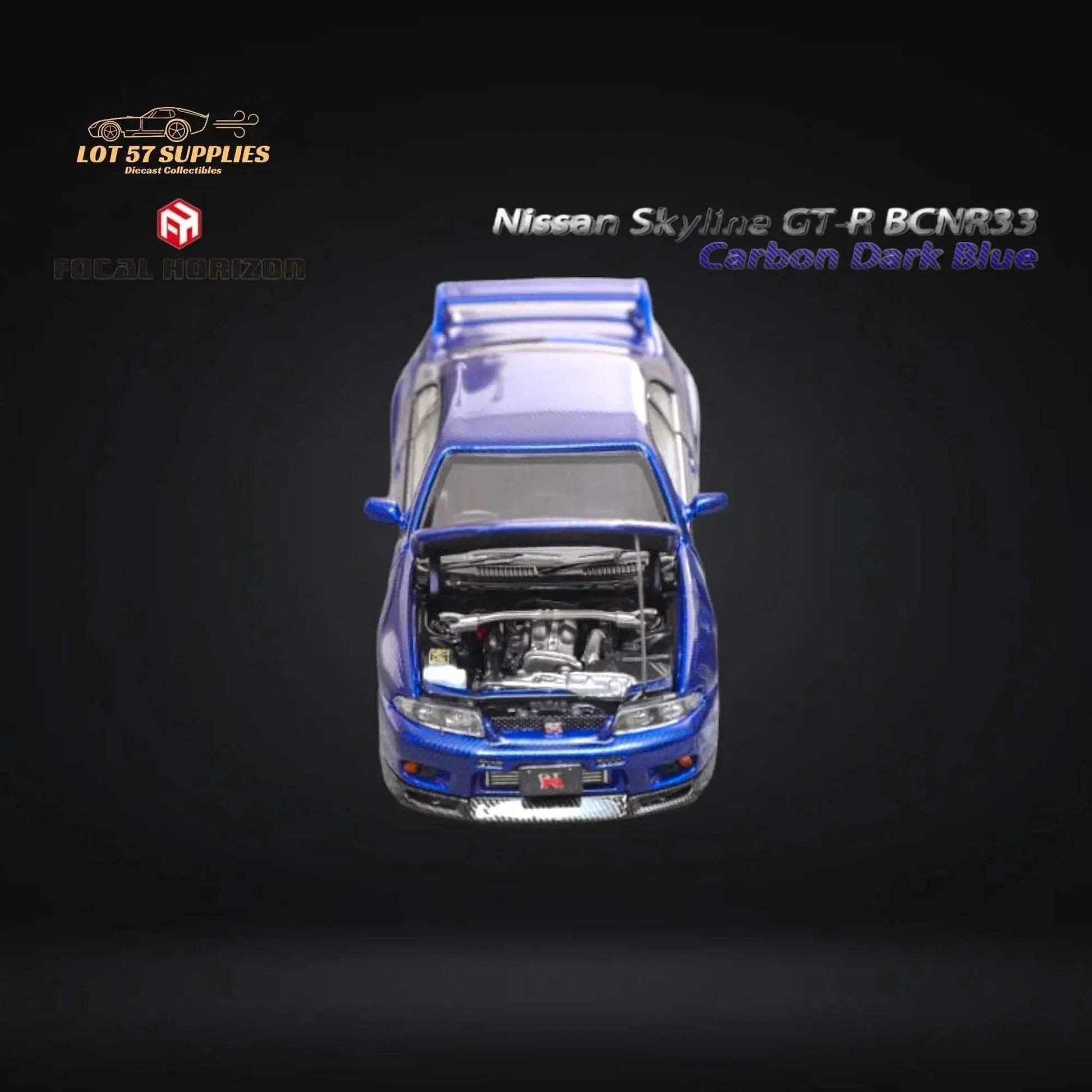 Focal Horizon Skyline GT-R R33 GT-R 4th Gen BCNR33 Full Carbon Dark blue 1:64 - ToylandEU