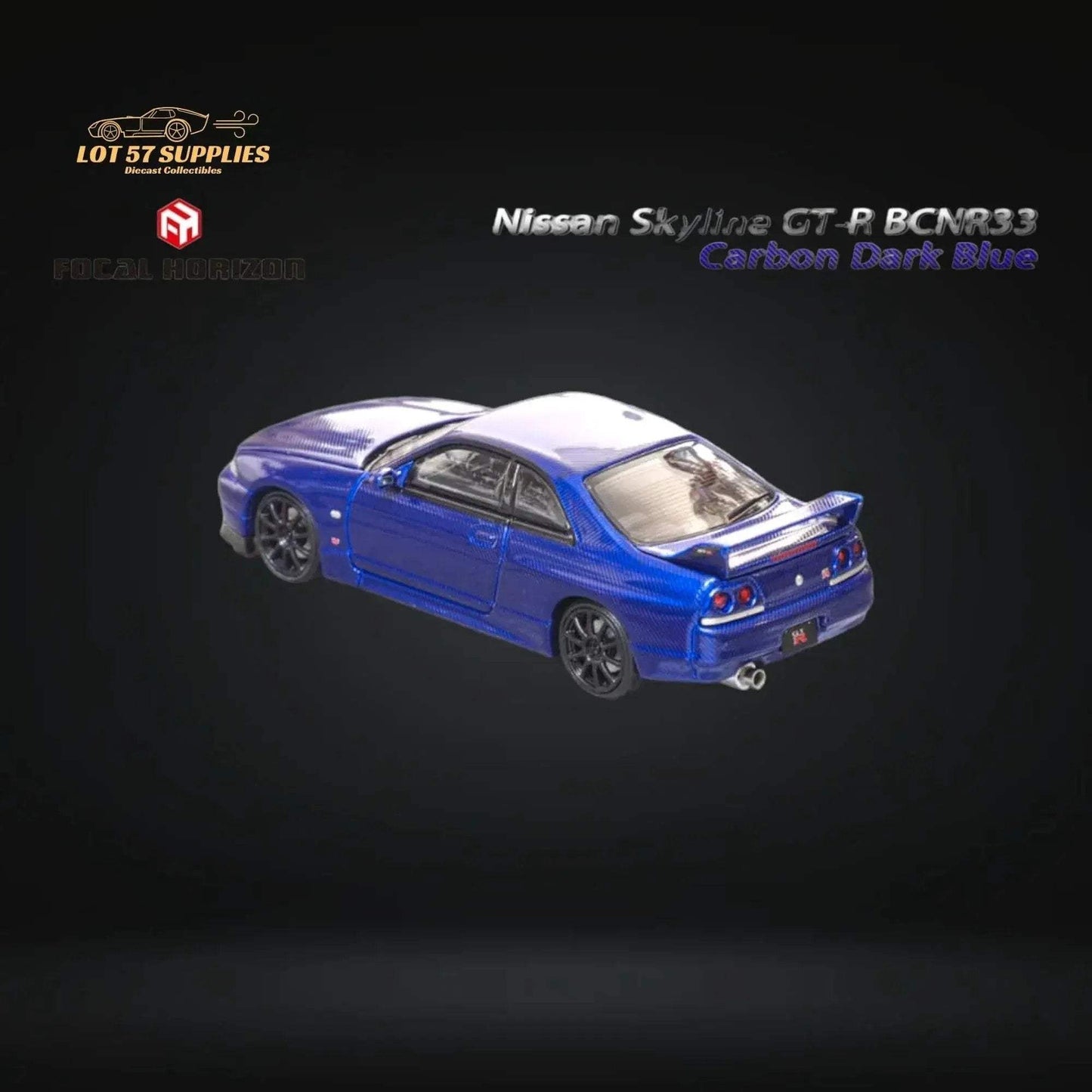 Focal Horizon Skyline GT-R R33 GT-R 4th Gen BCNR33 Full Carbon Dark blue 1:64 - ToylandEU