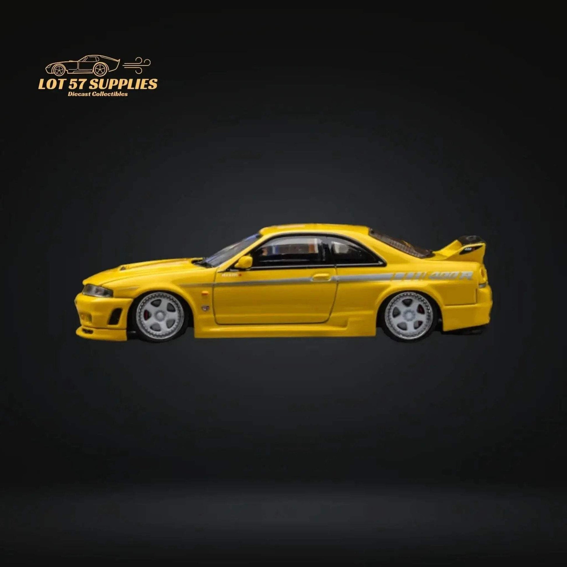 Focal Horizon Skyline R33 GT-R 4TH Gen 400R in Yellow Openable Hood 1:64 - ToylandEU