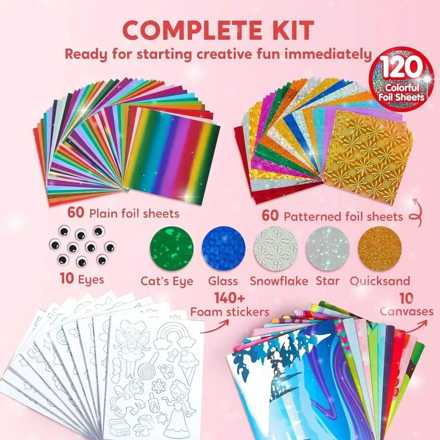 Foil Art Kit For Kids Mess Free Coloring Travel Fun - ToylandEU