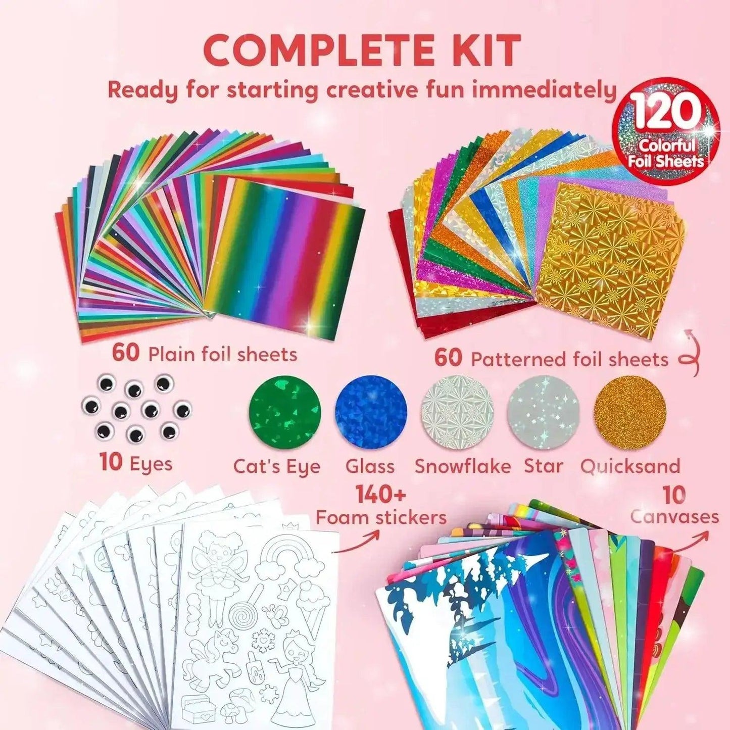  Foil Art Kit For Kids Mess Free Coloring Travel Fun -  ToylandEU™