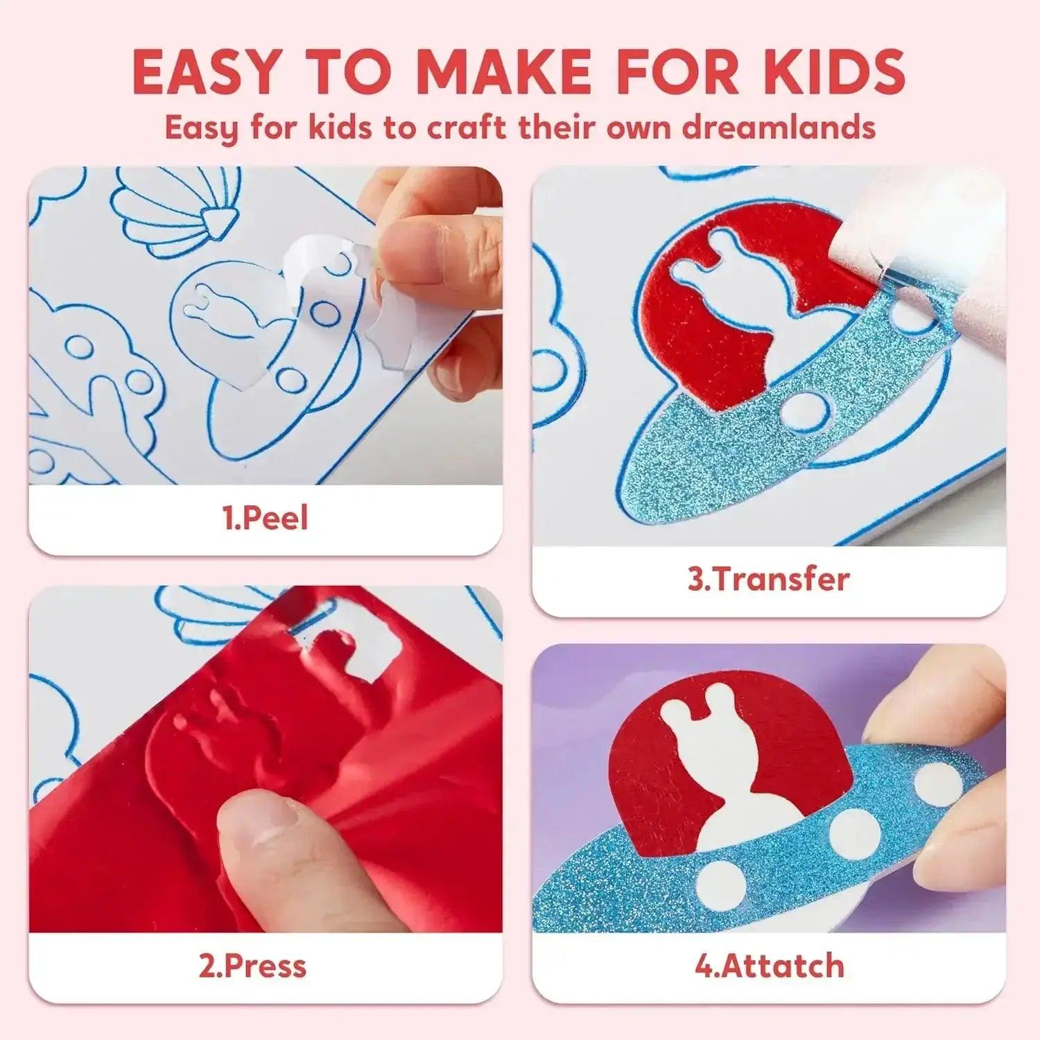  Foil Art Kit For Kids Mess Free Coloring Travel Fun -  ToylandEU™