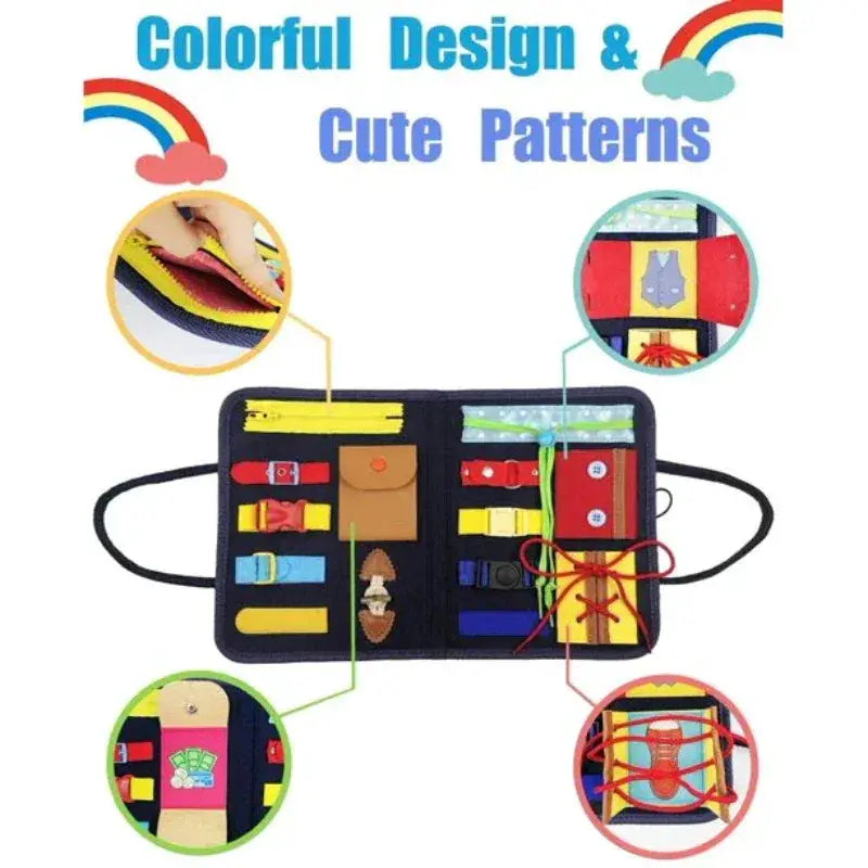 Foldable Busy Board For Toddlers Montessori Sensory Learning - ToylandEU