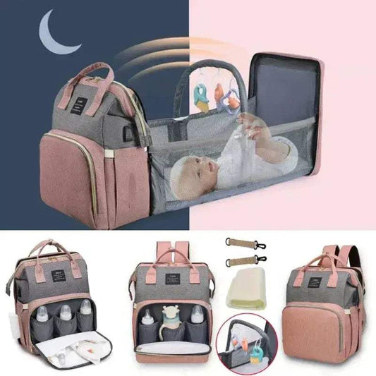  Foldable Diaper Bag Mommy Backpack With Crib Bed -  ToylandEU™