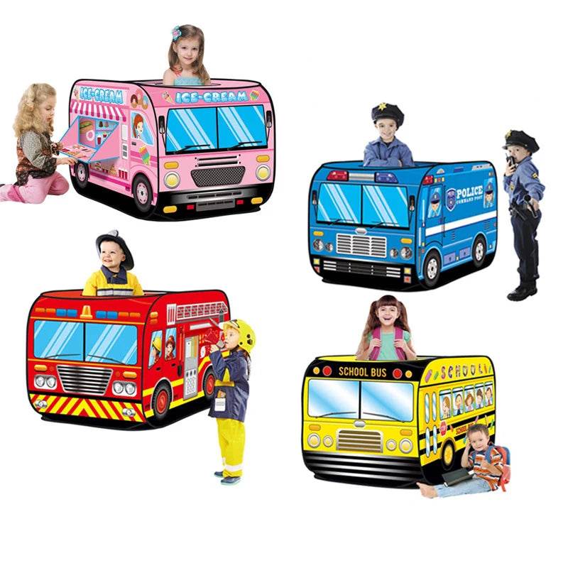 Foldable Game Play House Fire Truck Police Bus Tent Cloth - ToylandEU