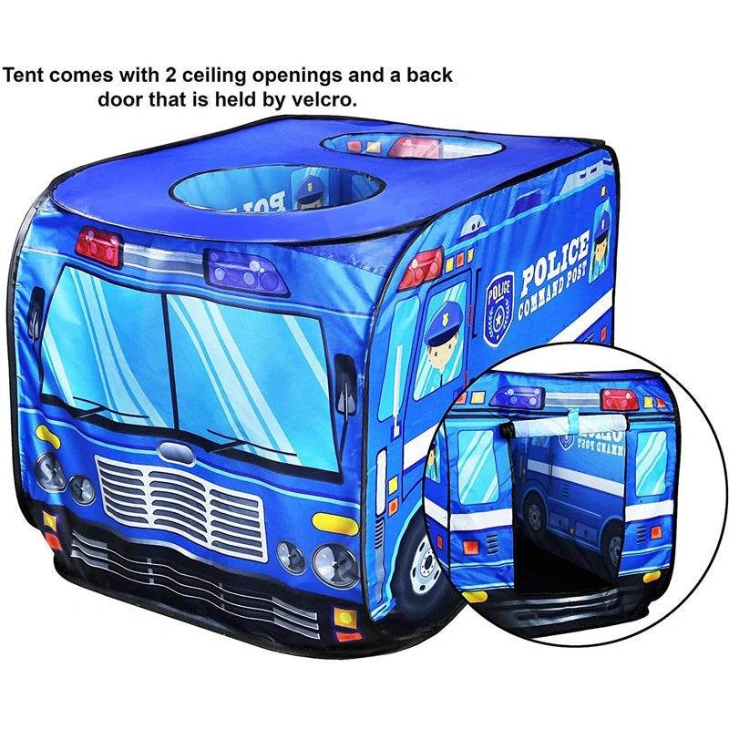 Foldable Game Play House Fire Truck Police Bus Tent Cloth - ToylandEU