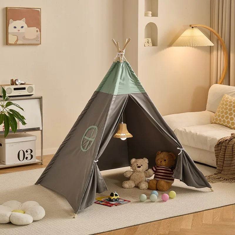 Foldable Kids Teepee Tent 1.6M Cotton Linen At Home - ToylandEU