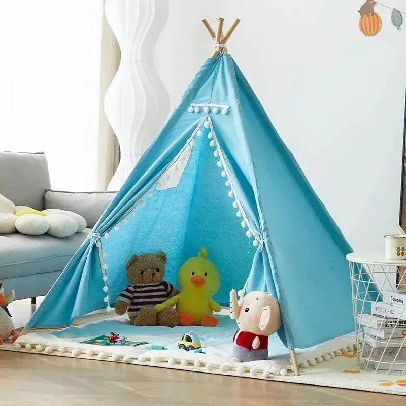  Foldable Kids Teepee Tent 1.6M Cotton Linen Toyland EU -  ToylandEU™