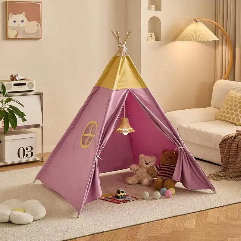  Foldable Kids Teepee Tent 1.6M Cotton Linen Toyland EU -  ToylandEU™