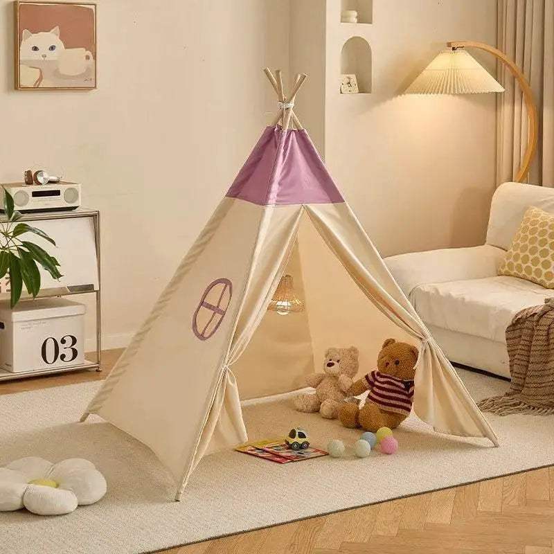  Foldable Kids Teepee Tent 1.6M Cotton Linen Toyland EU -  ToylandEU™