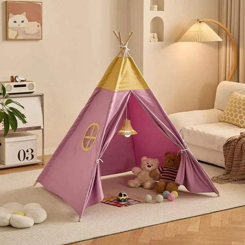  Foldable Kids Teepee Tent 1.6M Cotton Linen Toyland EU -  ToylandEU™