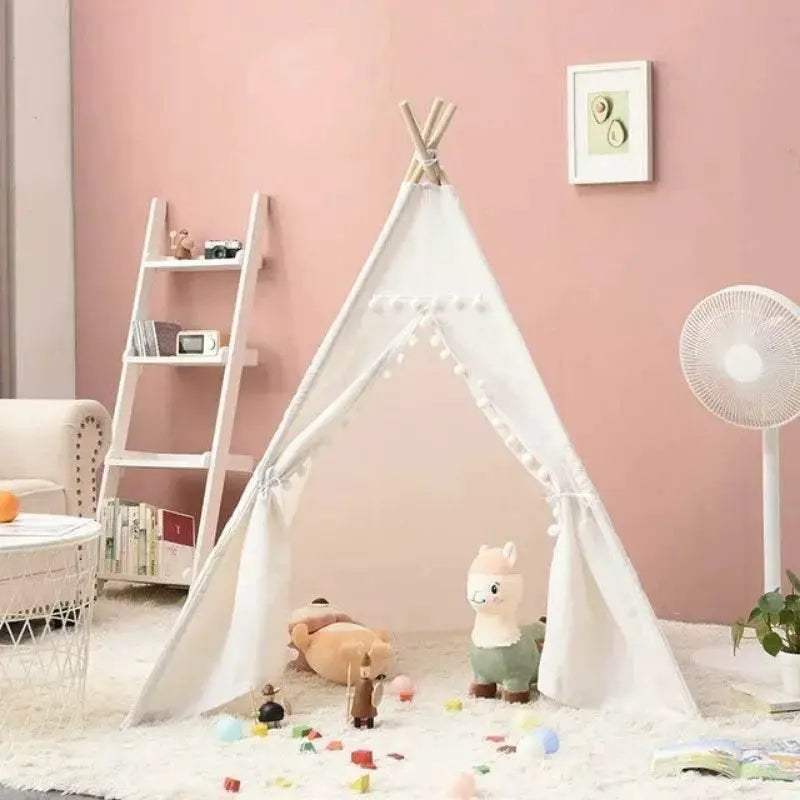  Foldable Kids Teepee Tent 1.6M Cotton Linen Toyland EU -  ToylandEU™