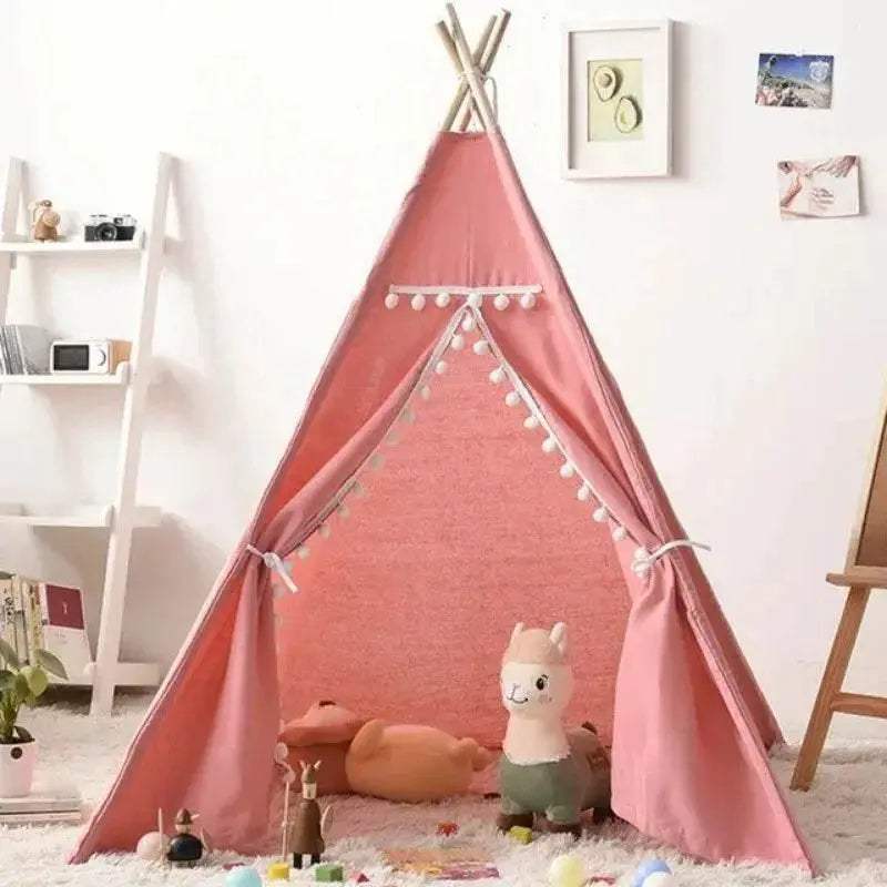  Foldable Kids Teepee Tent 1.6M Cotton Linen Toyland EU -  ToylandEU™