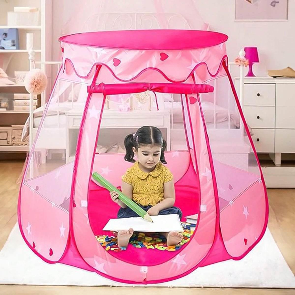 Foldable Kids Tent Playhouse Princess Dream For Girls - ToylandEU