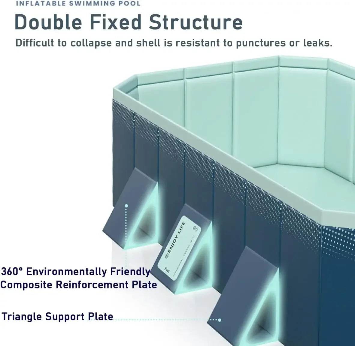 Foldable Pool, Non-Inflatable Hard Plastic Portable Kids' Pool - ToylandEU