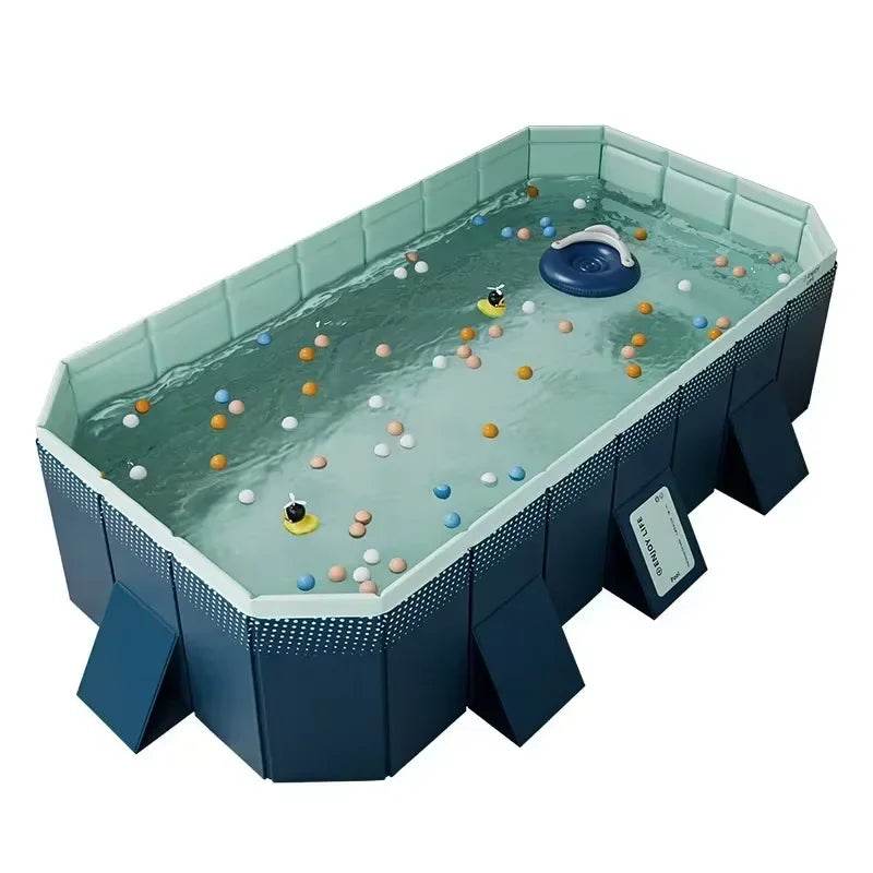Foldable Pool, Non-Inflatable Hard Plastic Portable Kids' Pool - ToylandEU