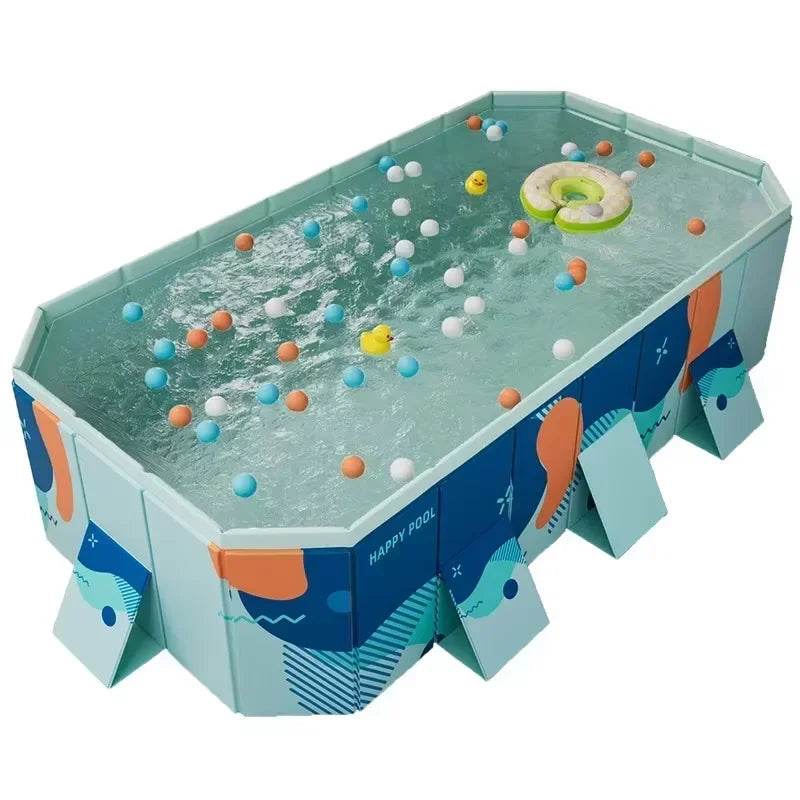 Foldable Pool, Non-Inflatable Hard Plastic Portable Kids' Pool - ToylandEU