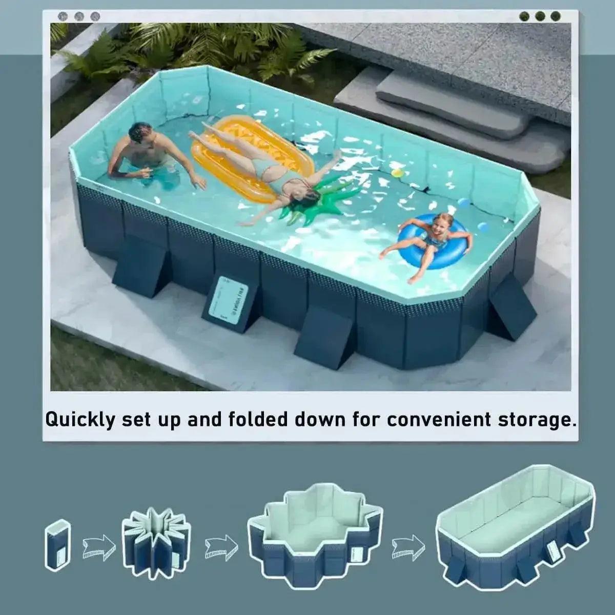  Foldable Pool for Kids and Adults, Hard Plastic Shell -  ToylandEU™