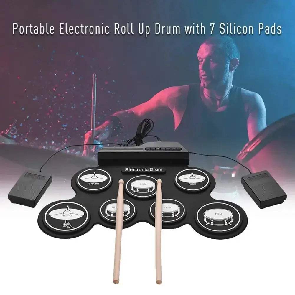 Foldable Silicone Usb Electronic Drum Pad Kit For Portable Practice - ToylandEU
