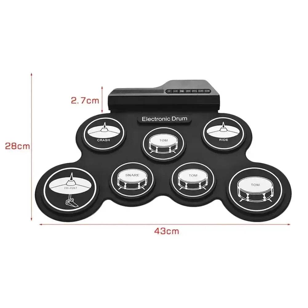 Foldable Silicone Usb Electronic Drum Pad Kit For Portable Practice - ToylandEU