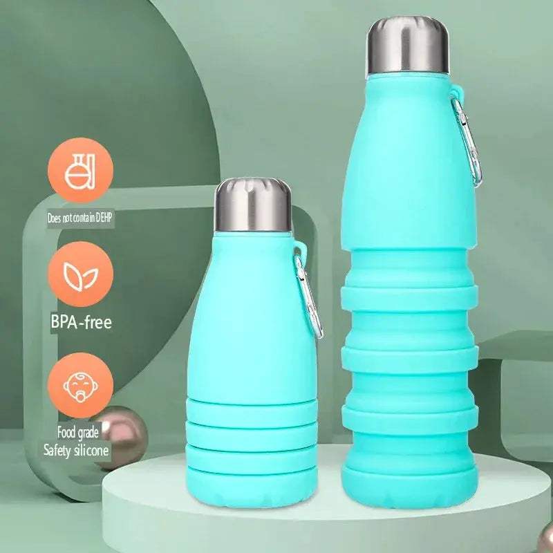 Foldable Silicone Water Bottle 550ml Travel Ready Eco Friendly - ToylandEU