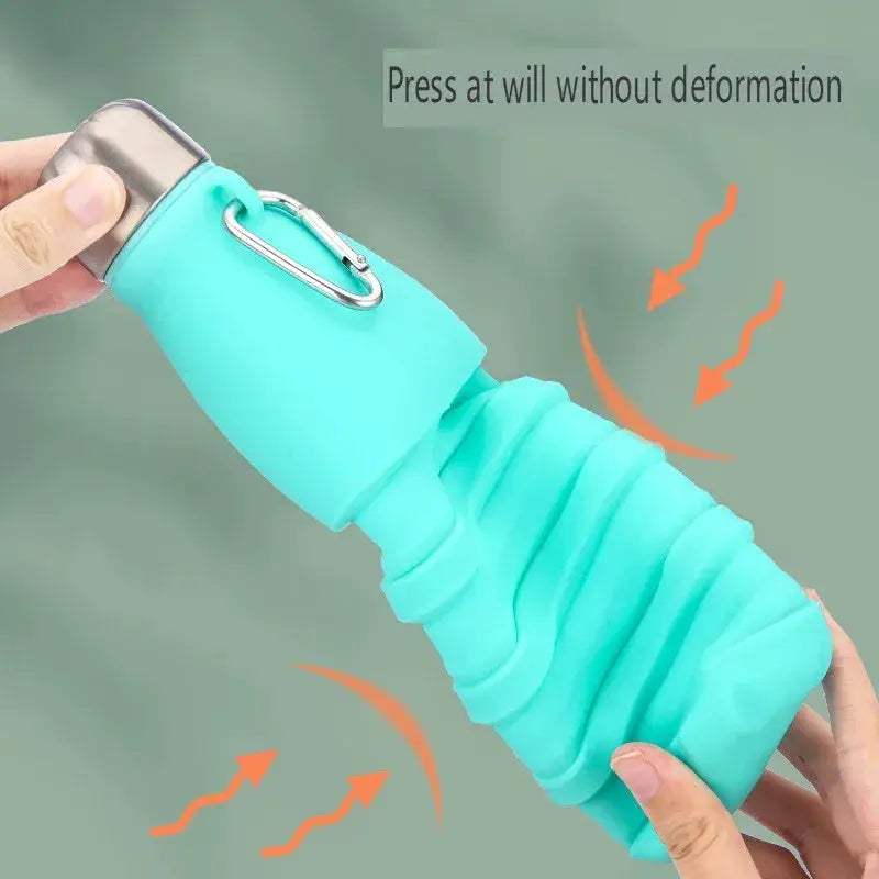 Foldable Silicone Water Bottle 550ml Travel Ready Eco Friendly - ToylandEU