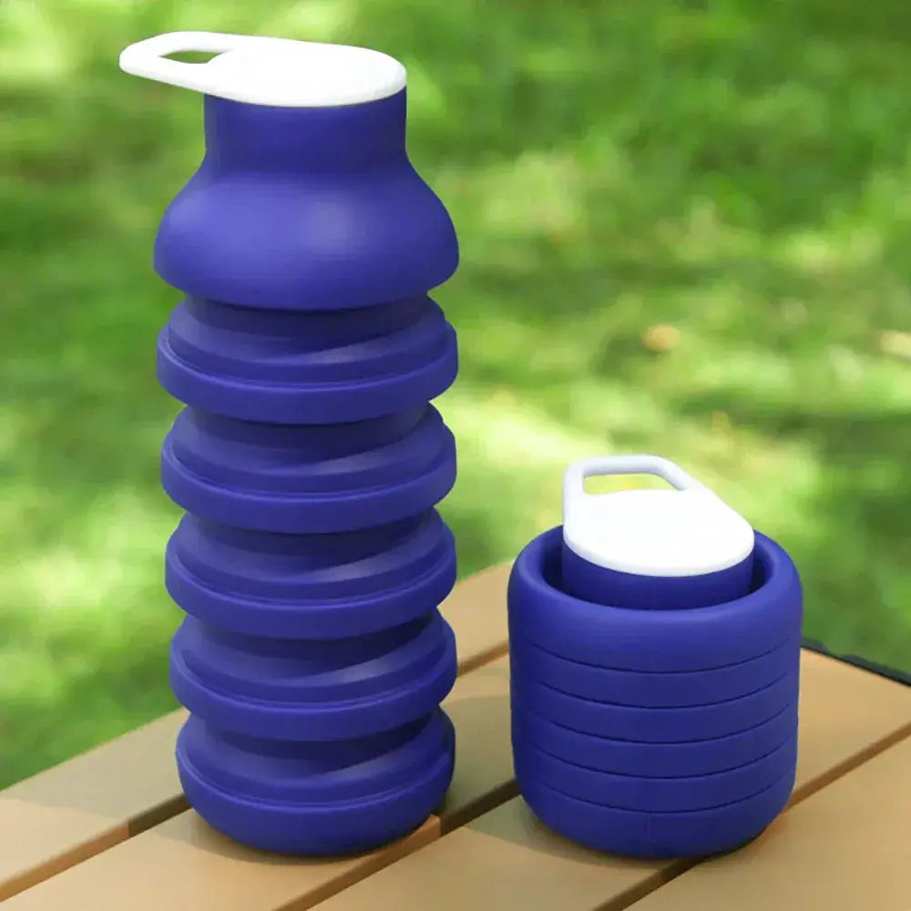 Foldable Silicone Water Bottle 600ml BPA Free Lightweight Portable - ToylandEU