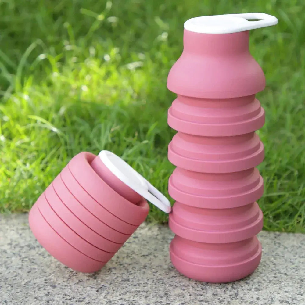 Foldable Silicone Water Bottle 600ml BPA Free Lightweight Portable - ToylandEU