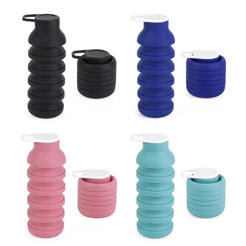 Foldable Silicone Water Bottle 600ml BPA Free Lightweight Portable - ToylandEU