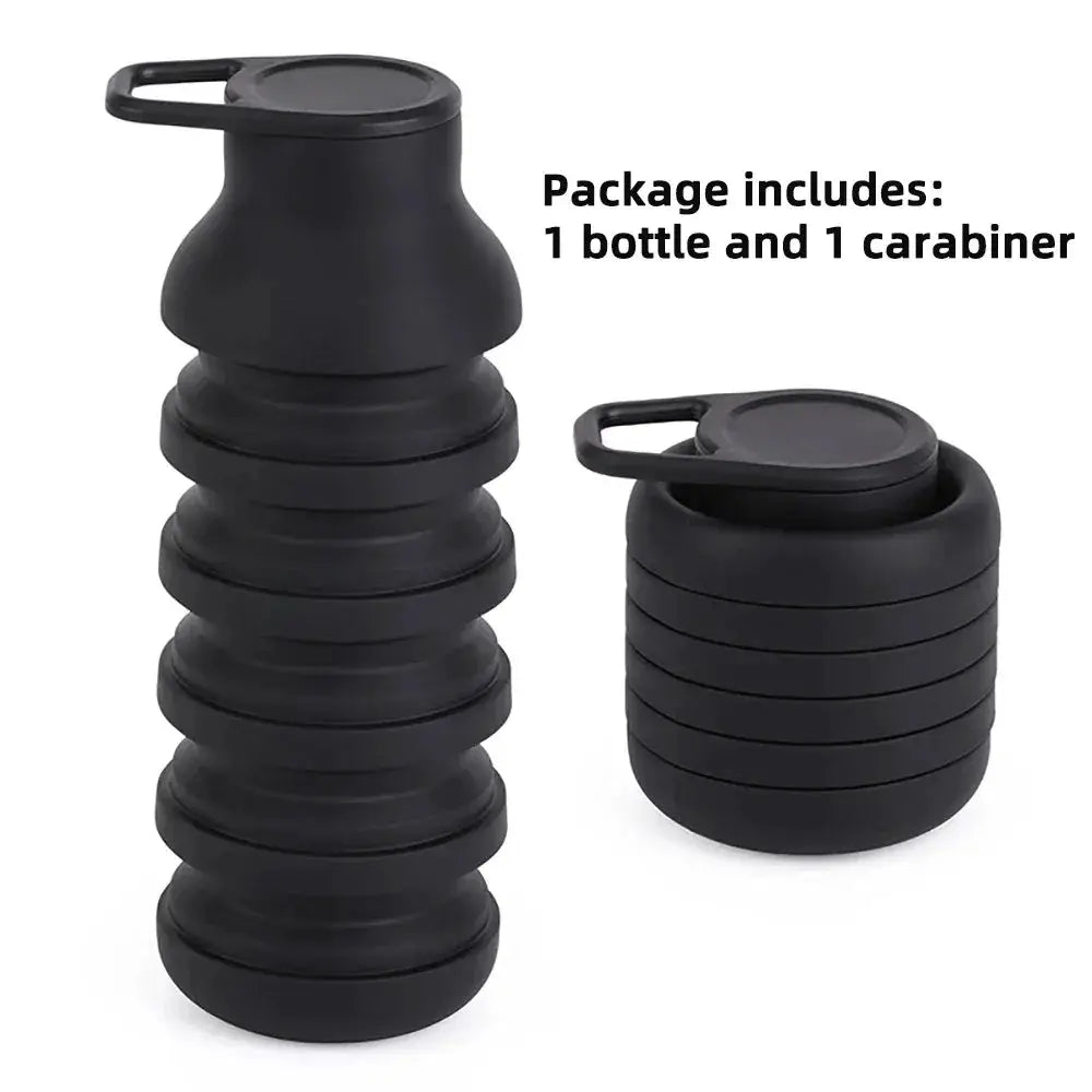 Foldable Silicone Water Bottle 600ml BPA Free Lightweight Portable - ToylandEU