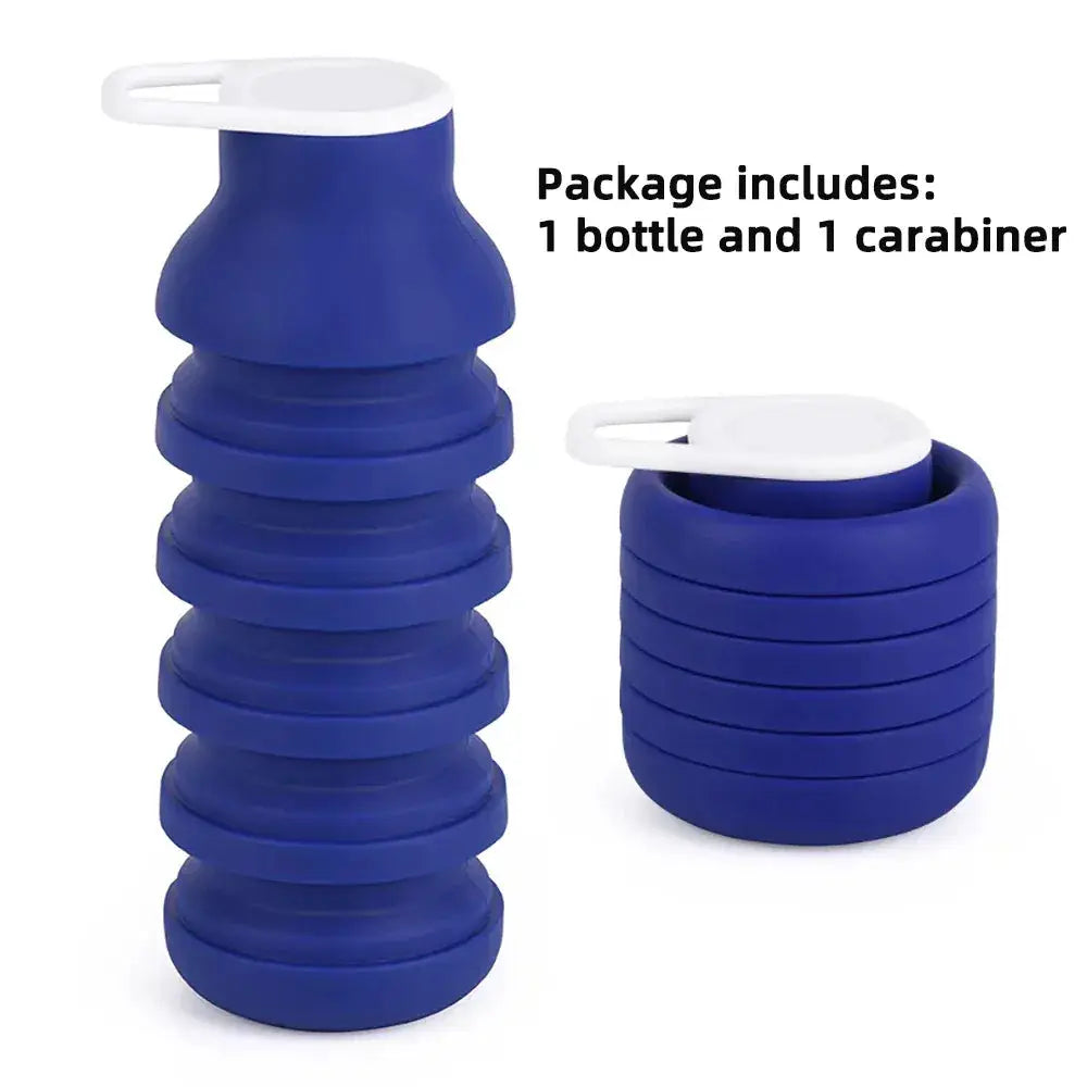 Foldable Silicone Water Bottle 600ml BPA Free Lightweight Portable - ToylandEU
