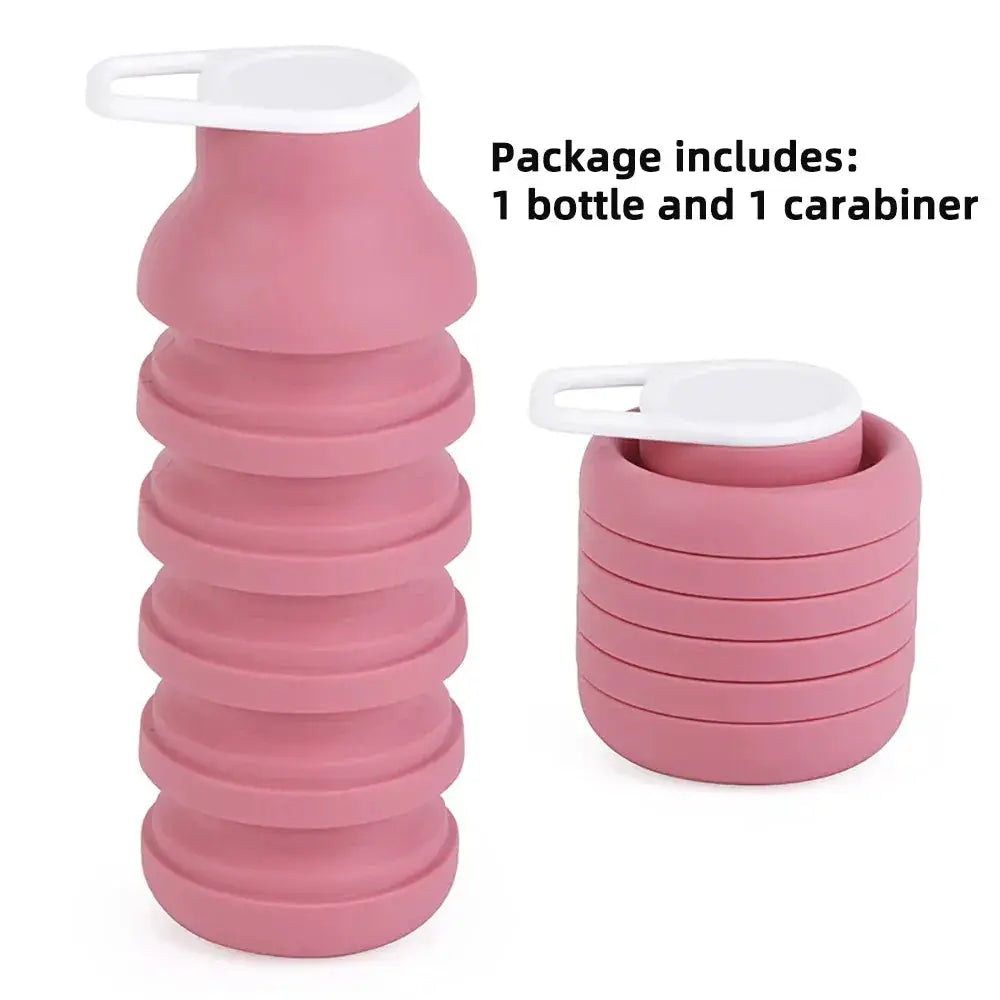 Foldable Silicone Water Bottle 600ml BPA Free Lightweight Portable - ToylandEU
