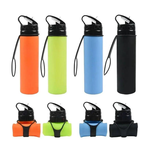  Foldable Silicone Water Bottle 600ml Hiking Friendly -  ToylandEU™