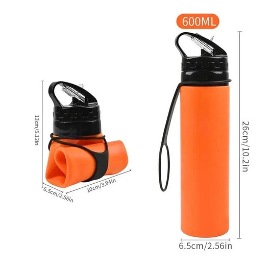  Foldable Silicone Water Bottle 600ml Hiking Friendly -  ToylandEU™
