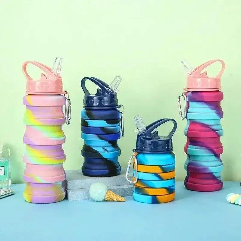  Foldable Silicone Water Bottle Leakproof Carabiner -  ToylandEU™